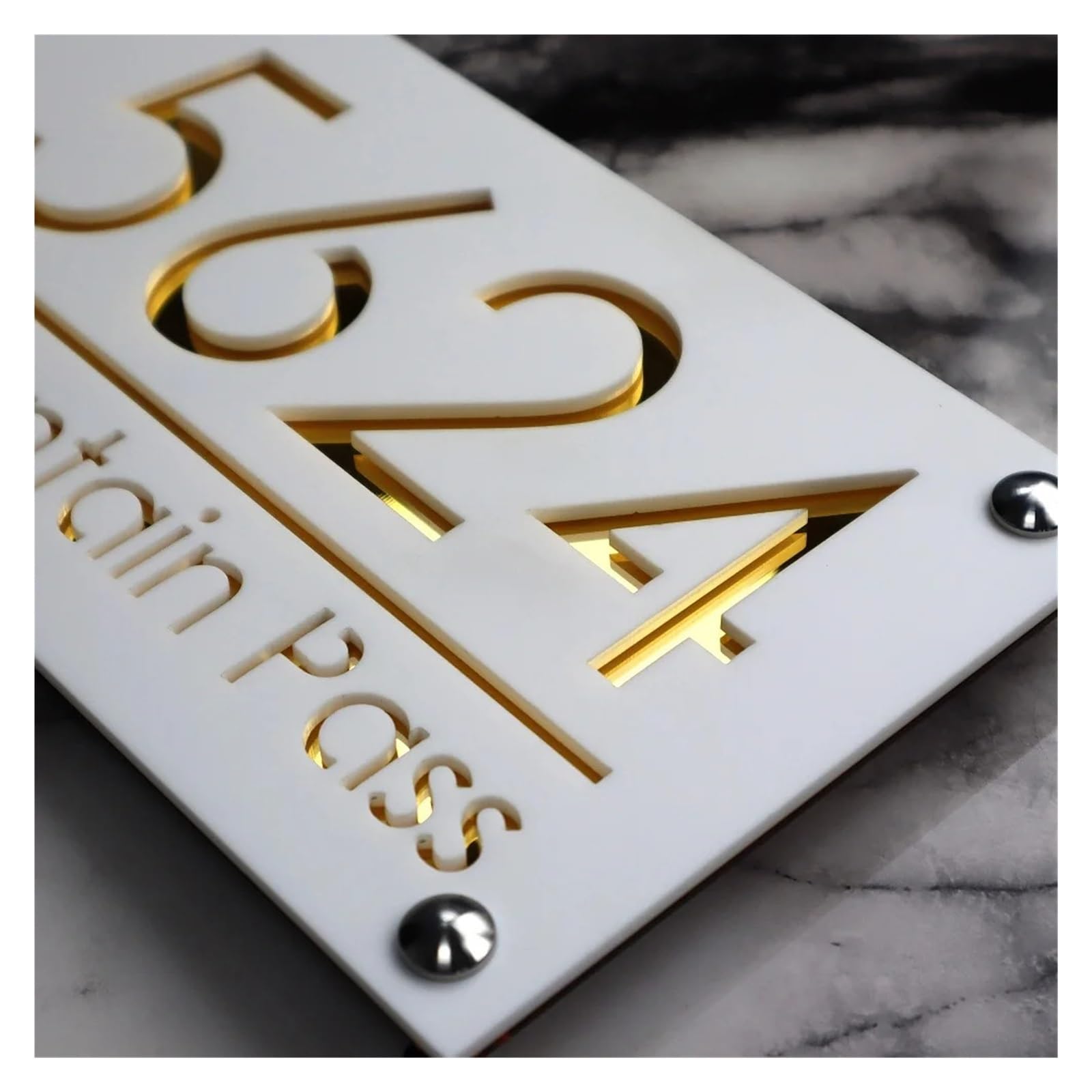 Letrero Con Número De Casa, Placa Puerta, Dirección Calle, Decoración Moderna Acrílica, 1 Ud(5,20x40cm (7.9x15.8in))