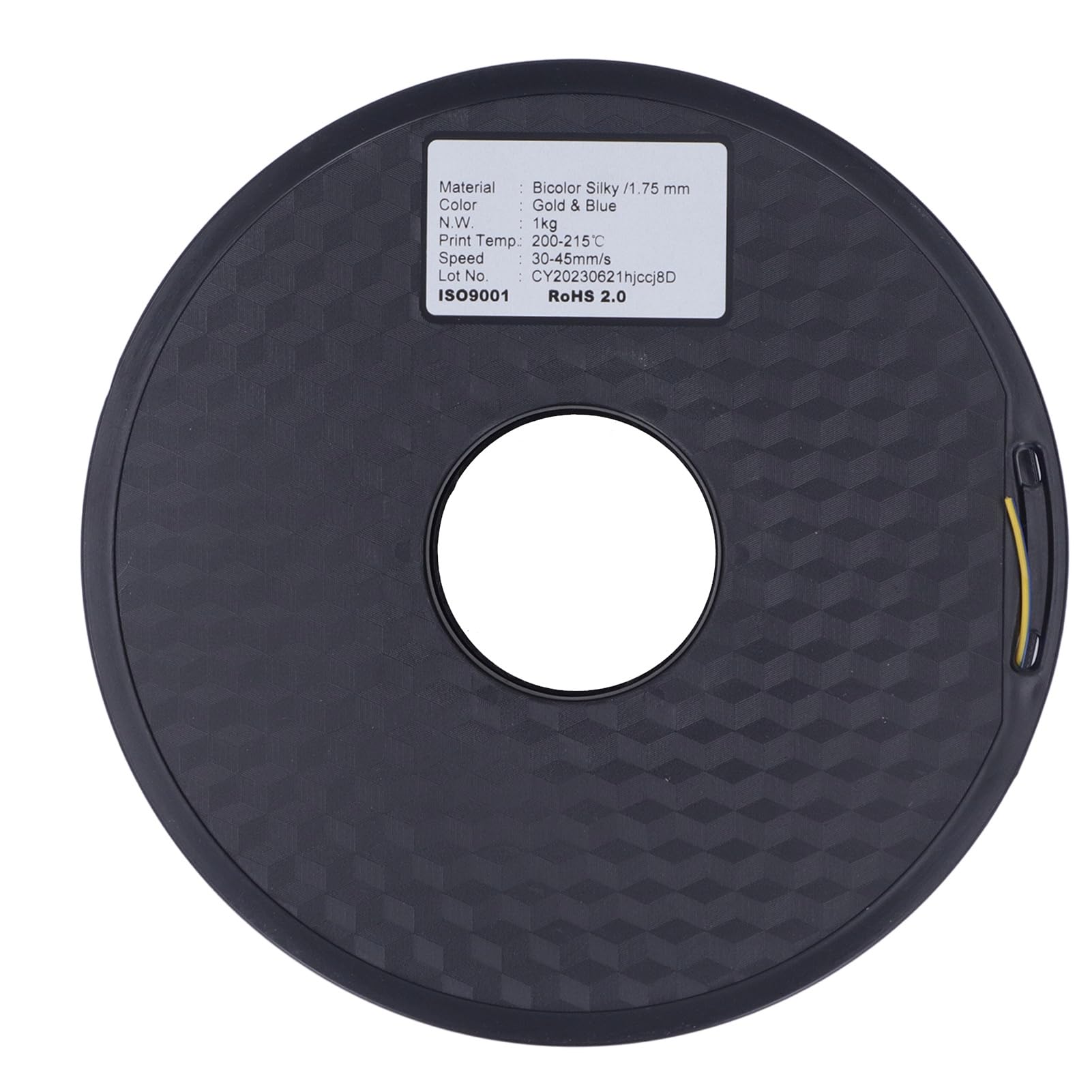 1.75 mm dos colores de seda filamento dorado azul 3d impresión consumible 30 45 mm/s velocidad para diseños exquisitos