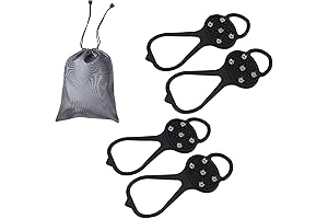 2 Pairs Non-Slip Gripper Spikes Ice Snow Shoe Krampons Crampons