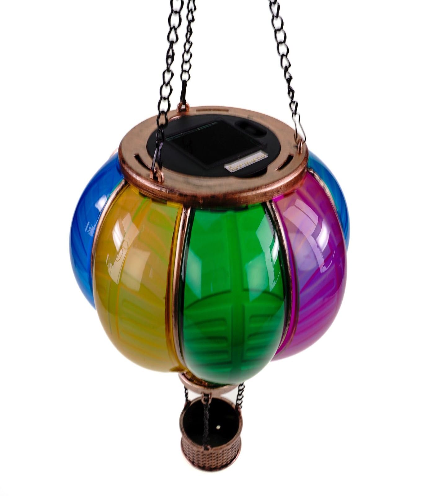 formano Zestaw 2 szt. zawieszek na balon solarny z efektem płomienia 20 x 36 cm akryl metal kolorowy I dekoracja ogrodowa lampa solarna przezroczyste oświetlenie ogrodowe dekoracja zewnętrzna figurka