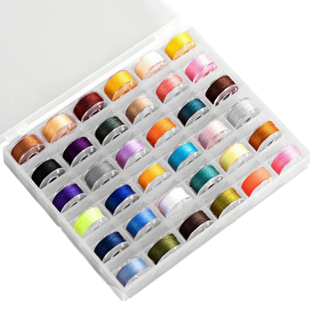 CTRLZS 36pcs Sewing Threads and Bobbins,Colors Sewing Thread Set with Storage Plastic Box Home Sewing Machine Polyester