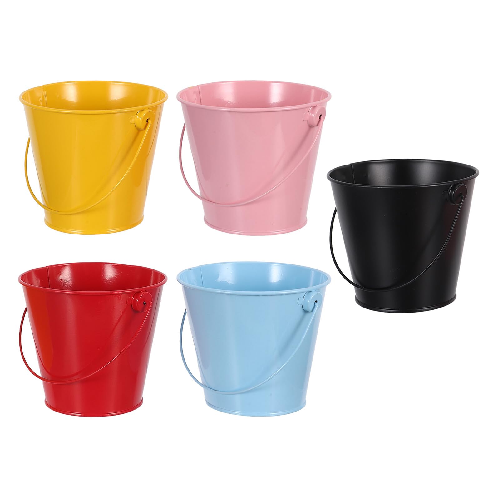 Portapenne in Ferro 5pezzi con Manici per Scrivania Ufficio e Casa Organizer Elegante per Matite e Forniture da Ufficio
