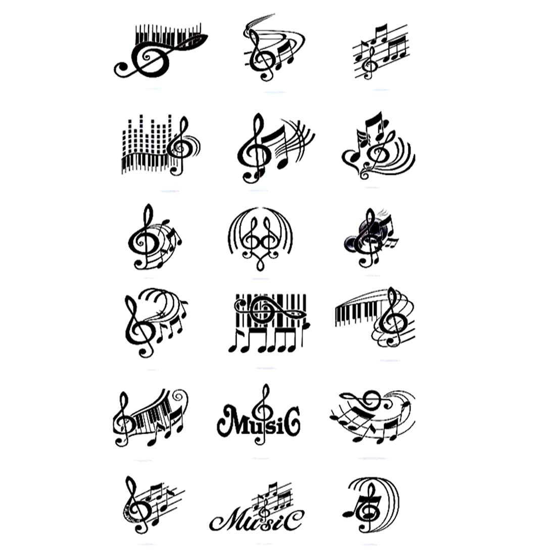 Music Design Tattoo Temporary Tattoo Stickers For Male And Female Fake Tattoo Sticker Tattoo body Art-image-3