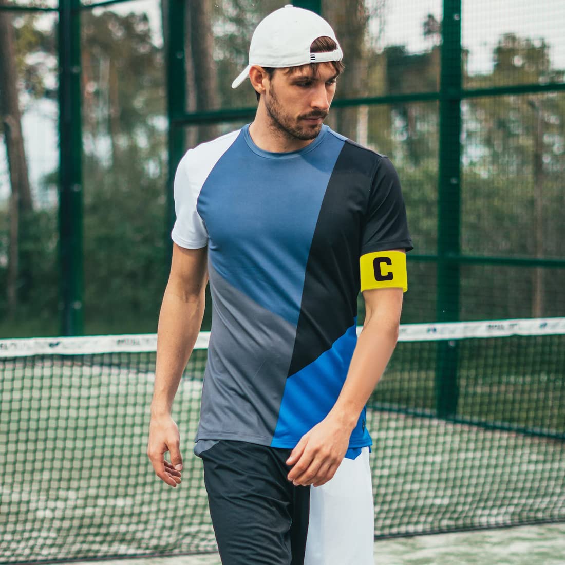 Accessoire Football Junior Brassard Capitaine Football WISEPLAYERFC - 2 Bandes Blanc Noir Junior | Bande Élastique Auto-adhésive Accessoire Foot Capitaine