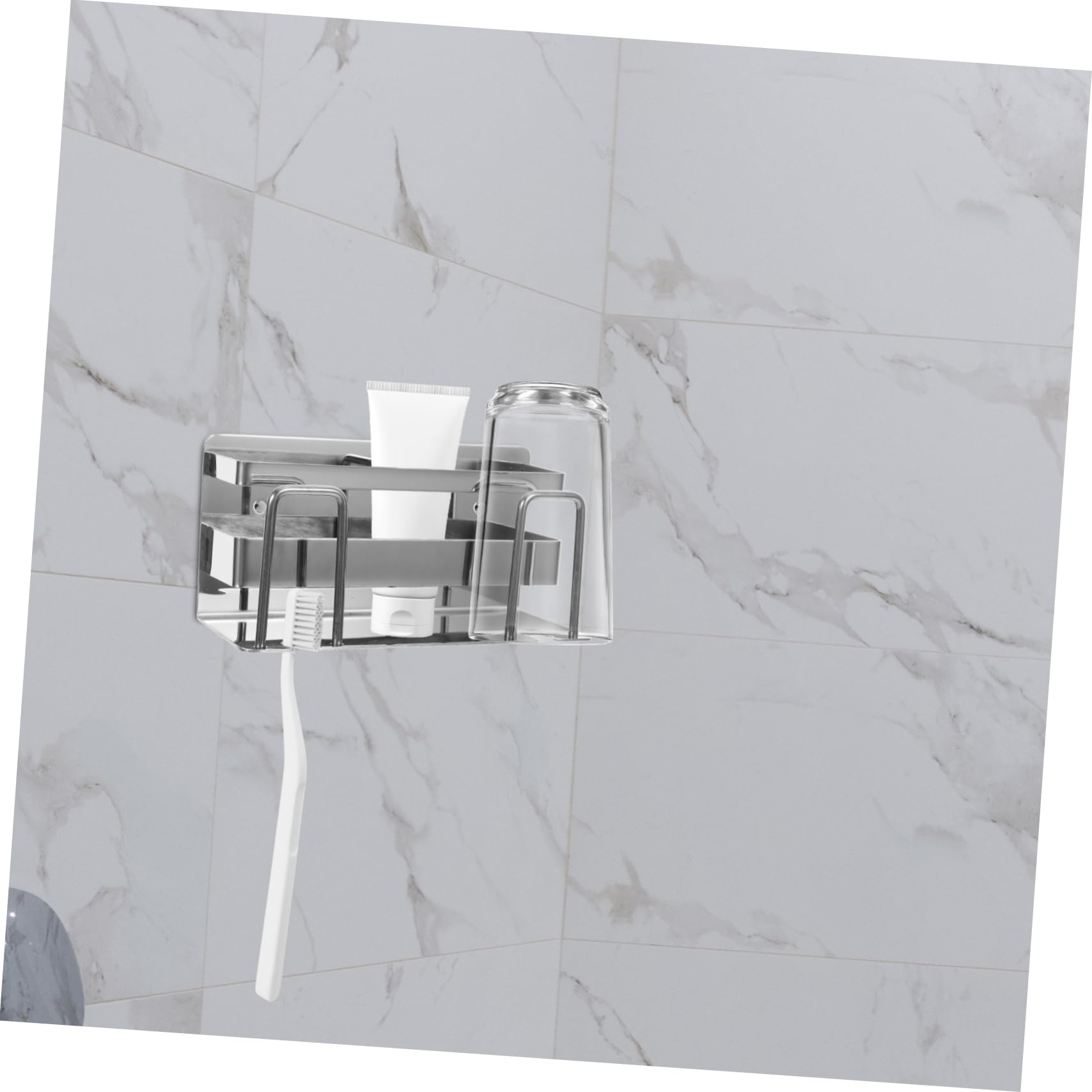PRETYZOOM 4piezas Soporte para Cepillos De Dientes Inoxidable Organizador De Pared para Baño Montaje Sin Perforación Multiusos para Artículos De Aseo