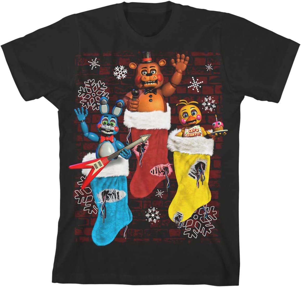 Five Nights at Freddy's Game Over Boy's Black Short Sleeve Tee X-Small Black