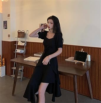 【MuFan】黒ワンピース2909 ≪通常販売≫【THE DRESS #50】high neck tuck jacquard
