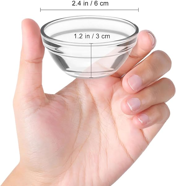 Small Prep Mixing Bowls: 2.3x1.1Inch Mini Prep Bowls Stackable Glass Serving Bowls for Kitchen Prep - Dessert - Dips - Salad - Candy Dishes