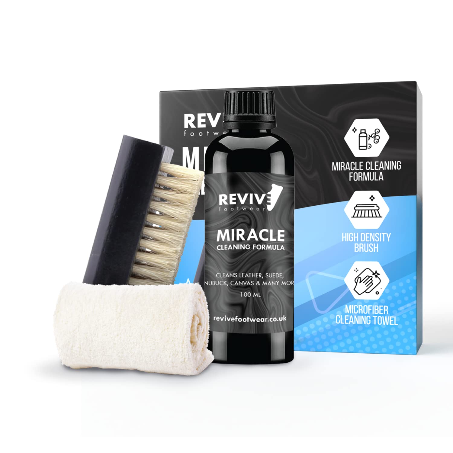 Revive Footwear NEW | REVIVE - Trainer Cleaning Kit | Ultimate Sneaker Care Cleaning Kit to Protect Suede, Leather, Nubuck & More White Shoe Cleaner