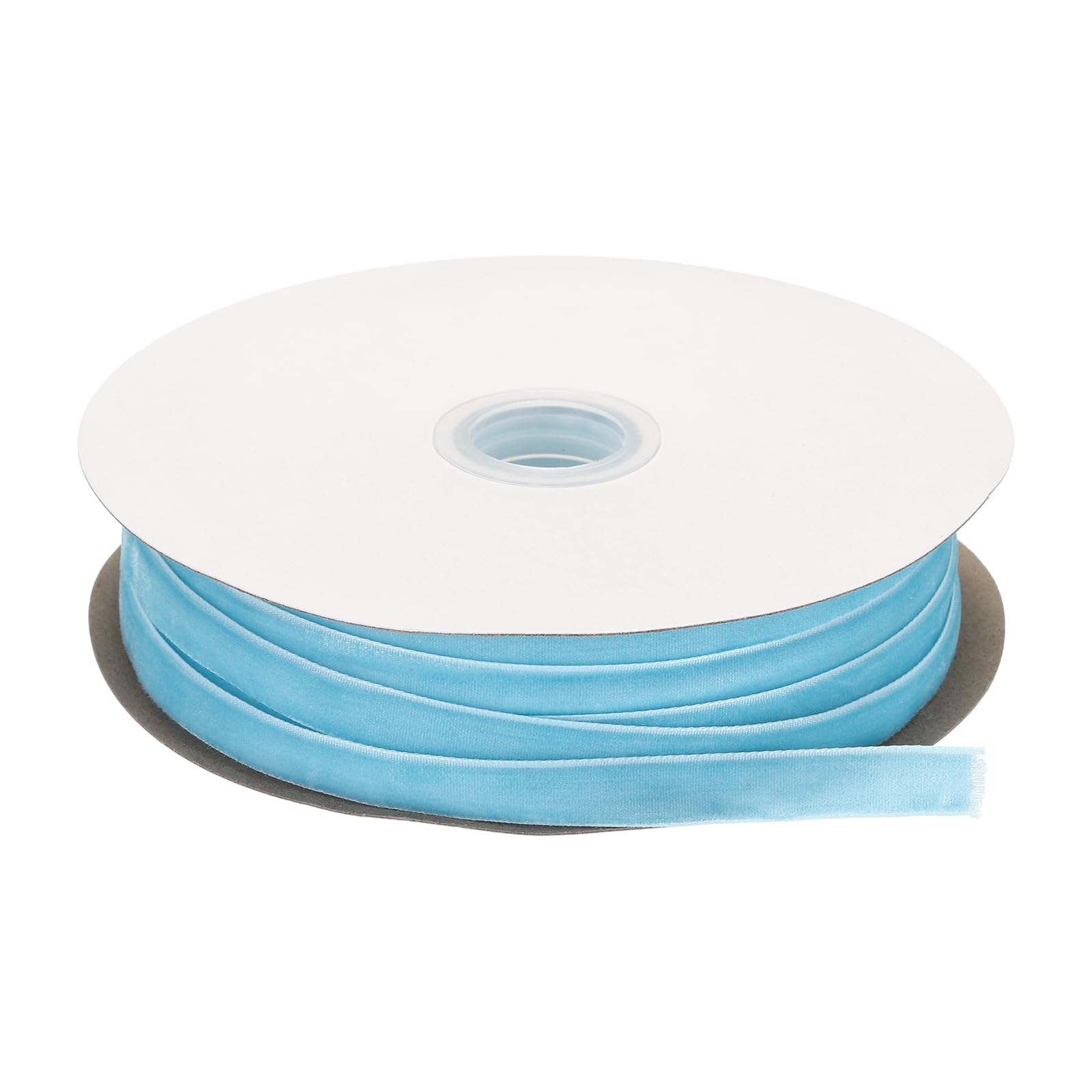 sourcing map Velvet Ribbon 3/8 Inch x 50 Yard Single Face Spool Silky Velvet Fabric for Bouquets DIY Crafts Gift Wrapping Wedding Party Sky Blue