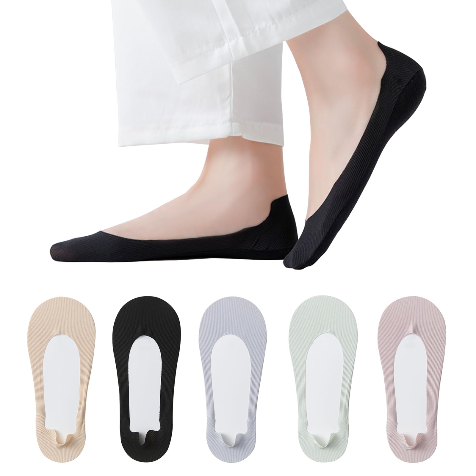 Confezione Da 5 Calzini Velati Da Barca Calzini Invisibili In - Foto 4