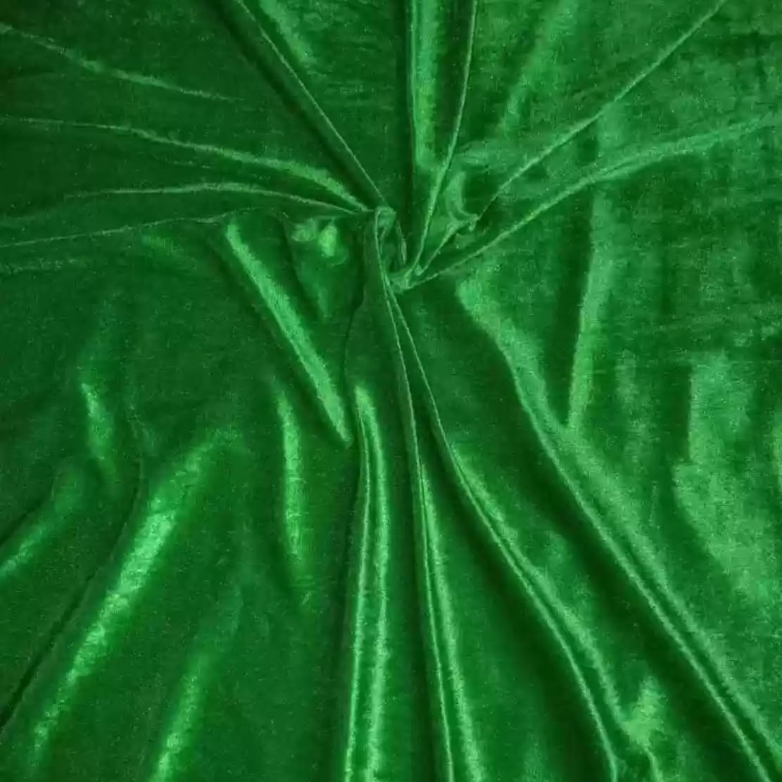 Cambik Unstitched Soft Premium Velvet Fabric Piece Decorative Cloth Material for Home Decor, Furnishing, Upholstery, Curtains, Cushions, Pillow and Craft (5 Meter, Parrot GreenVelvet Fabric) (B0CHFKC68K) Amazon Price History, Amazon Price Tracker