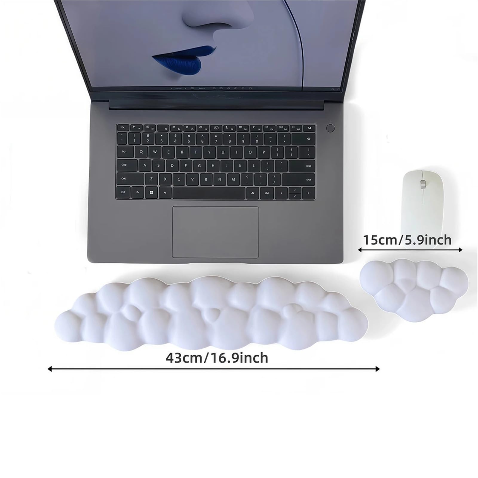 Tappetino Mouse Con Poggiapolsi Poggiapolsi in memory foam a forma di nuvola