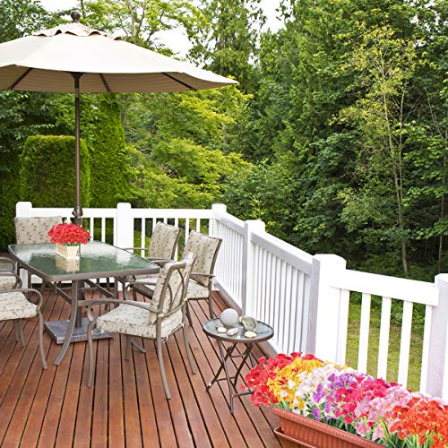 Zeostaro Artificial Flowers 12 Bundles Outdoor Uv Resistant Fake Flowers No Fade Faux Plastic Greenery Shrubs Garden Porch Window Box Decorating (Deep Red) #TOP4