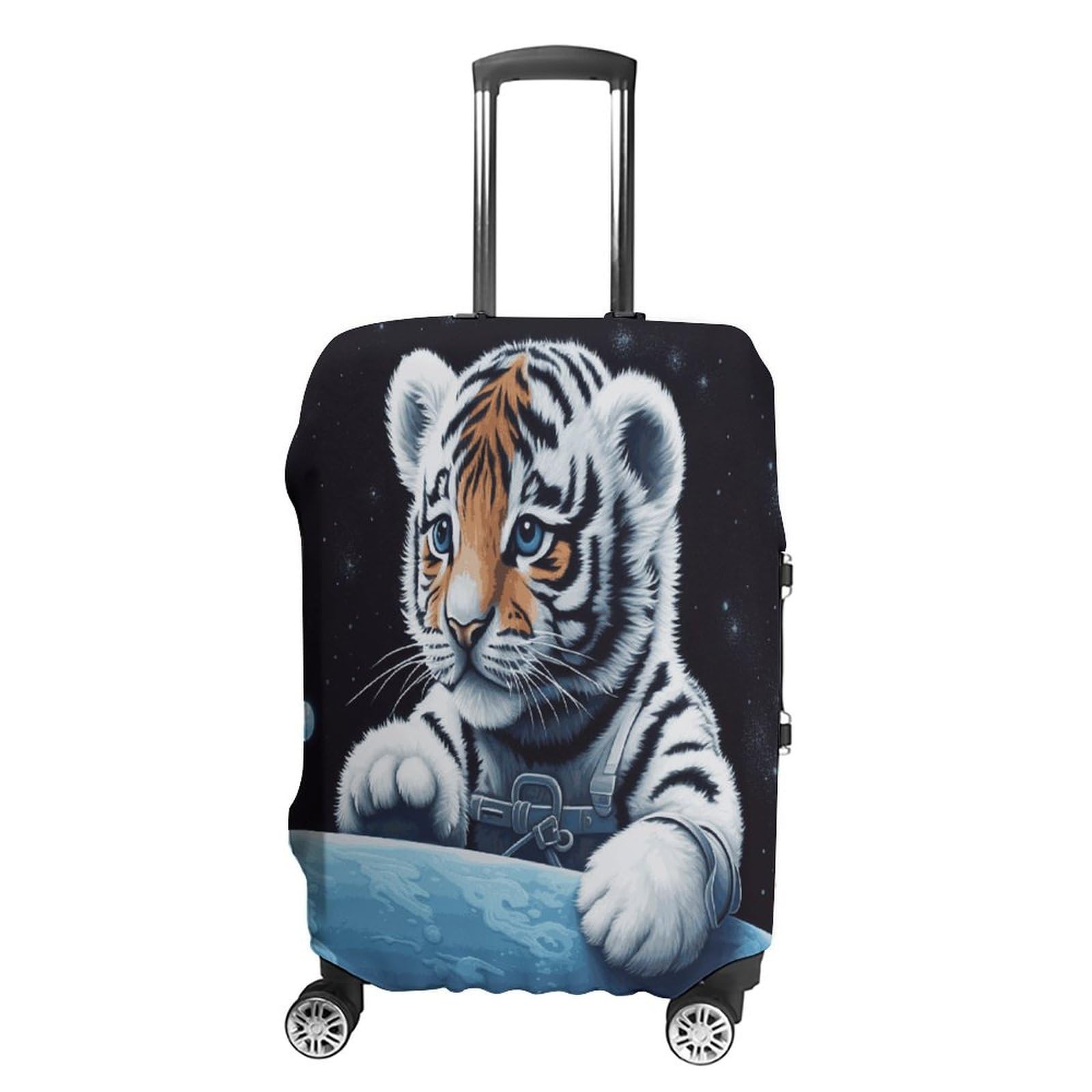 Housse de valise Little Tiger in Space en polyester blanc taille S - 8
