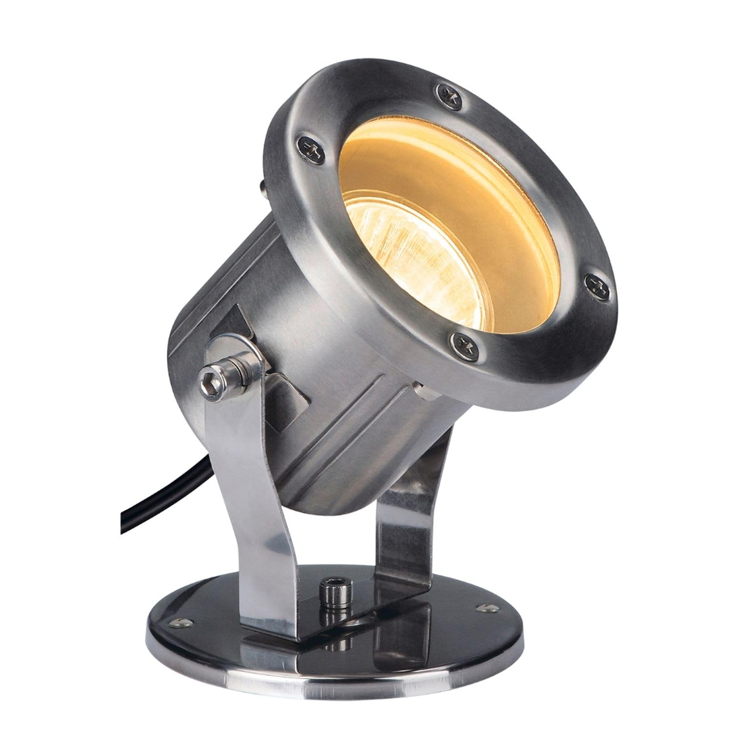 SLV NAUTILUS 10 SPOT | Außenlampe für die Beleuchtung von Garten, Terrasse, Pflanzen, Wegen, Teich, Aussen-Leuchte, Außen-Strahler | IP55, edelstahl 316, max. 35W, GU10, Silver