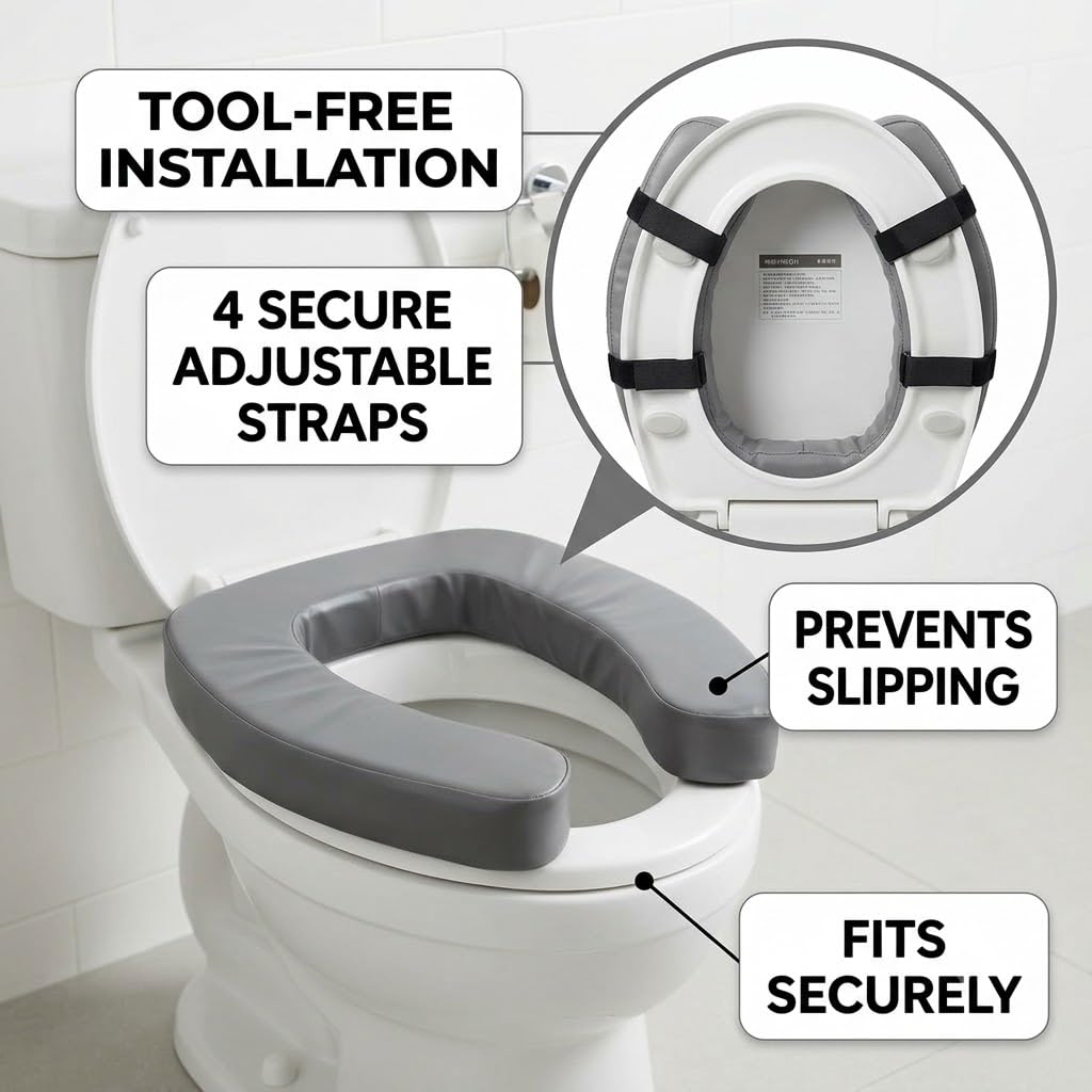 Toilettensitzerhöhung 5 cm Weich Sitzerhöhung WC Aufsatz Kissen Senioren