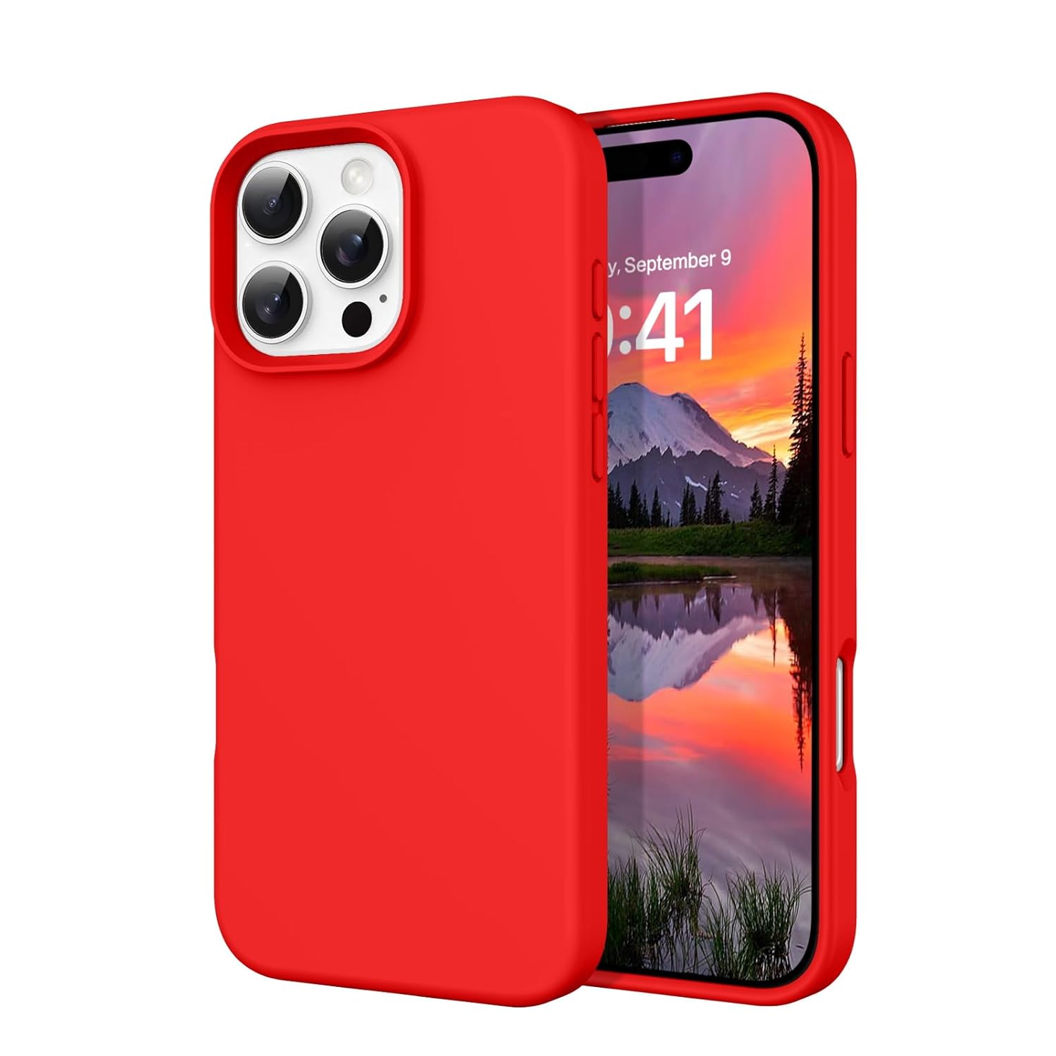DOMAVER Case for iPhone 16 Pro Max 6 9 Smooth Liquid Silicone Soft Gel Rubber Microfiber Lining Cushion