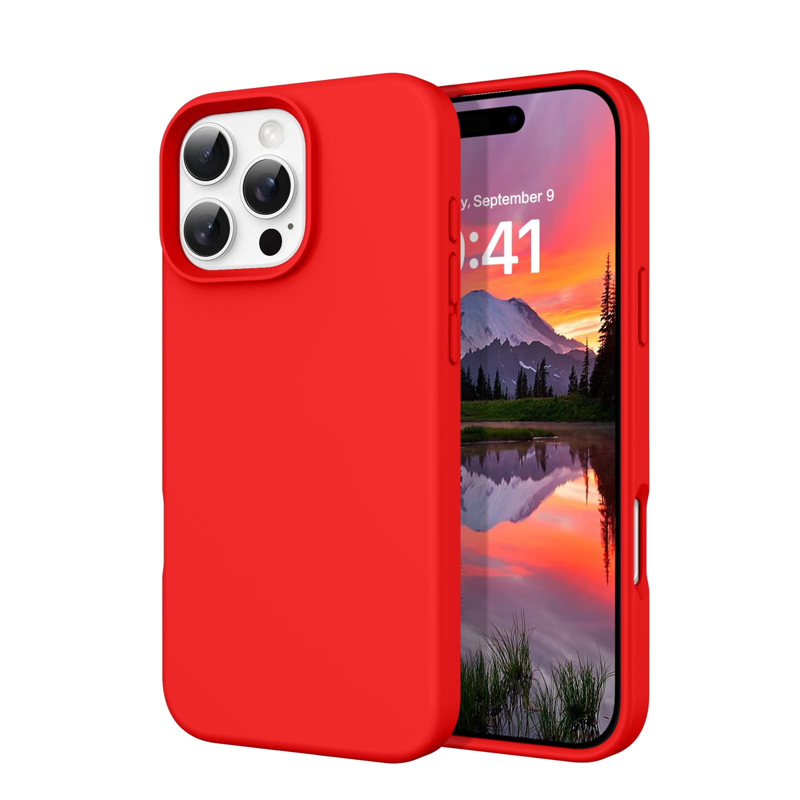 DOMAVER Case for iPhone 16 Pro Max 6 9 Smooth Liquid Silicone Soft Gel Rubber Microfiber Lining Cushion