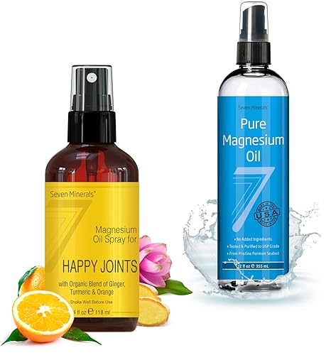 Spray de magnesio Happy Joints y aceite de magnesio puro