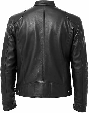 Men's Real Leather Jacket Biker Motorcycle Cafe Racer Vintage Retro Bomber Winter Black Genuine Leather Jacket