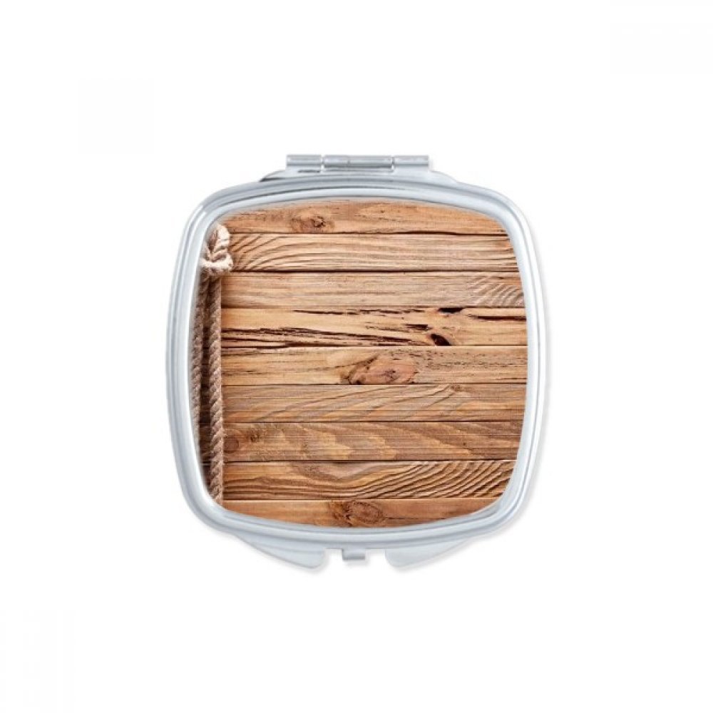 Miroir en bois d'acajou au design d'illustration irrégulière de cordes