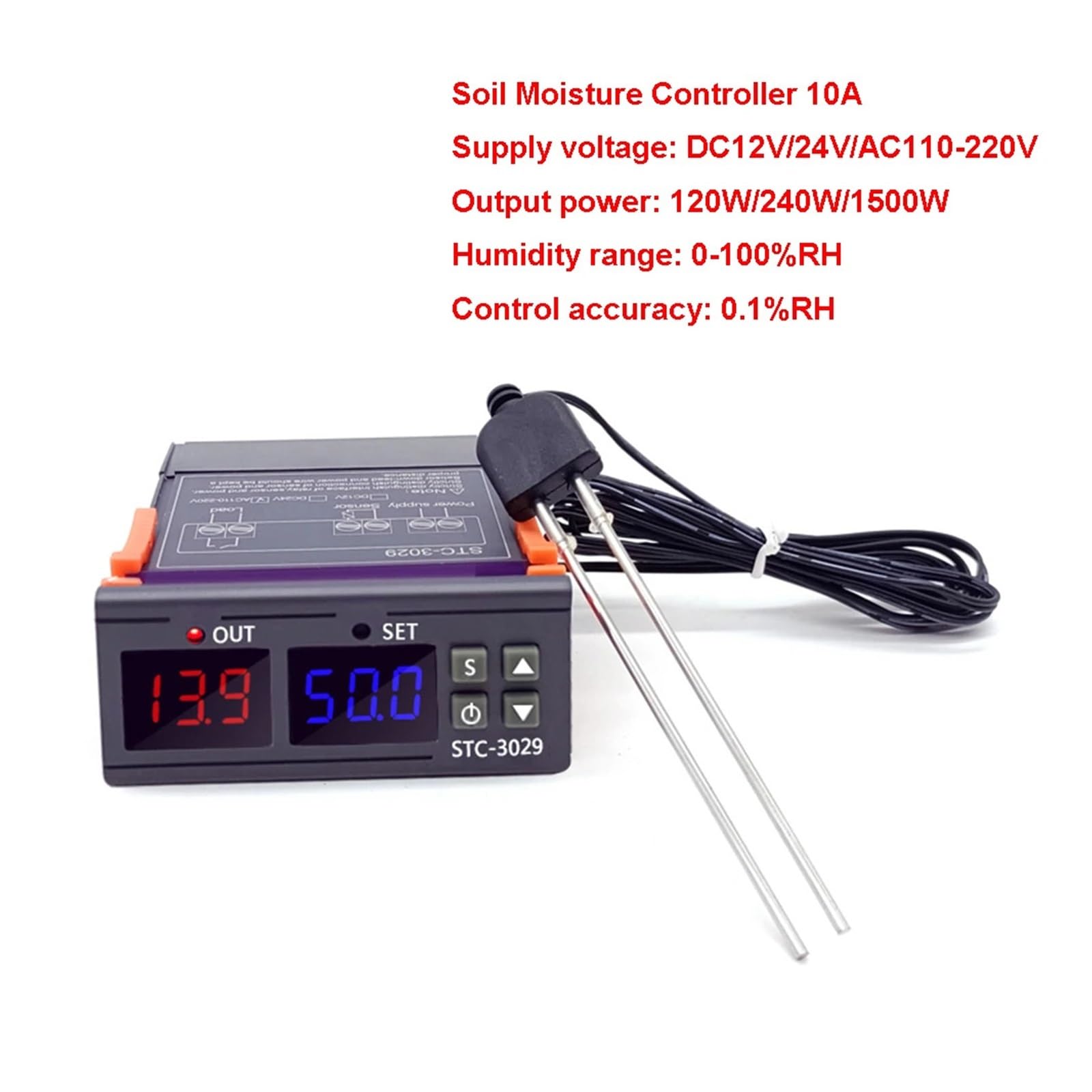 Misuratore di umidità, Modulo Sensore Di Umidità Del Terreno, Regolatore, Tester For Giardinaggio, Piante E Agricoltura(24V)