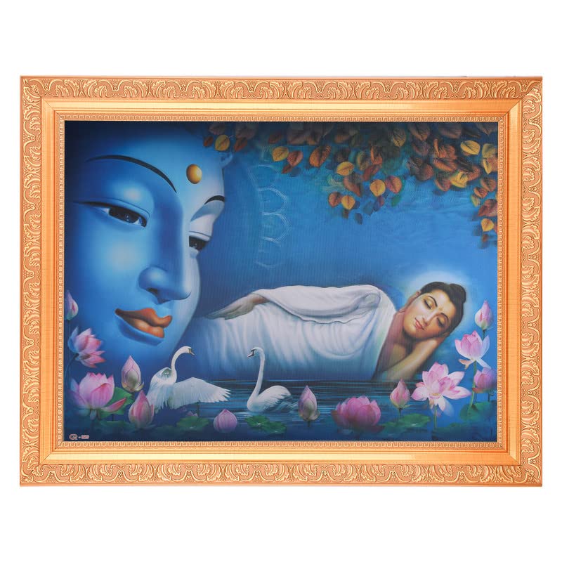 Tableau Bouddha 5D et cadre doré pour votre coin méditation