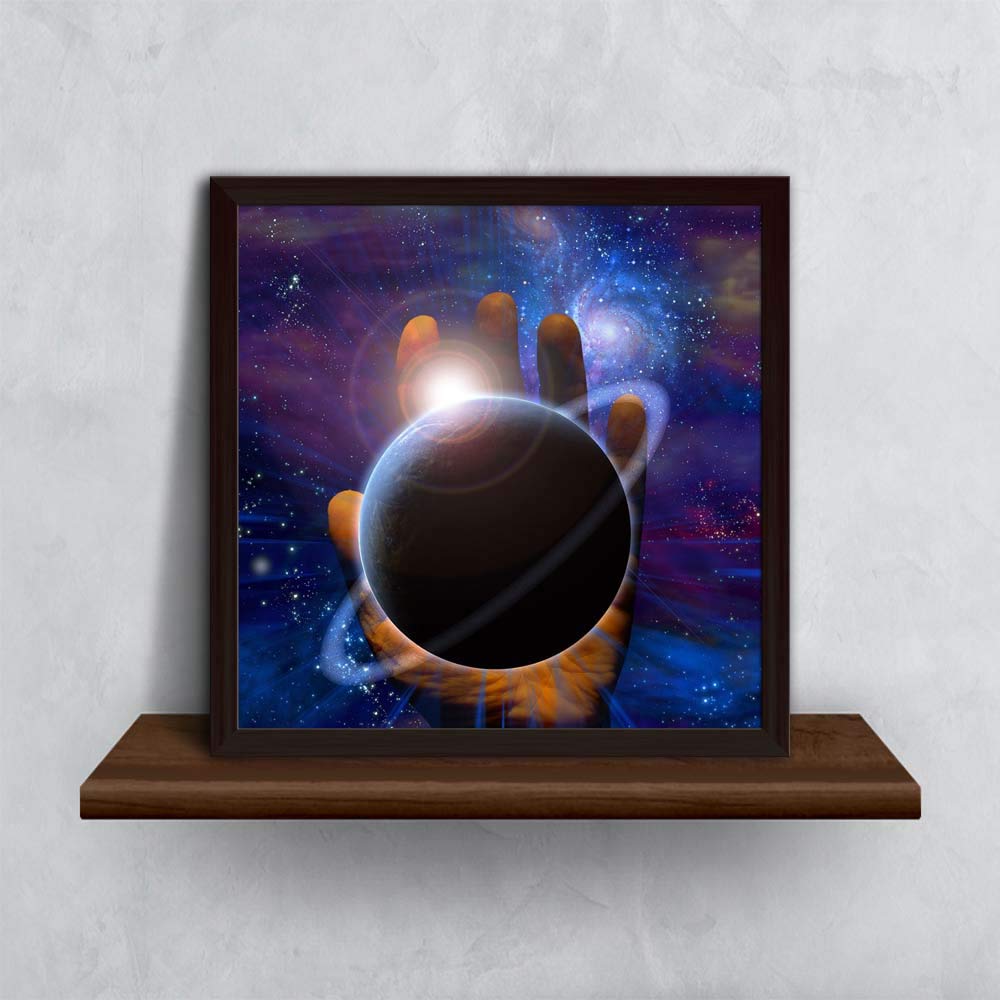 ArtzFolio Creations Hand Tabletop Painting Dark Brown Frame 6 x 6 inch (15 x 15 cms)