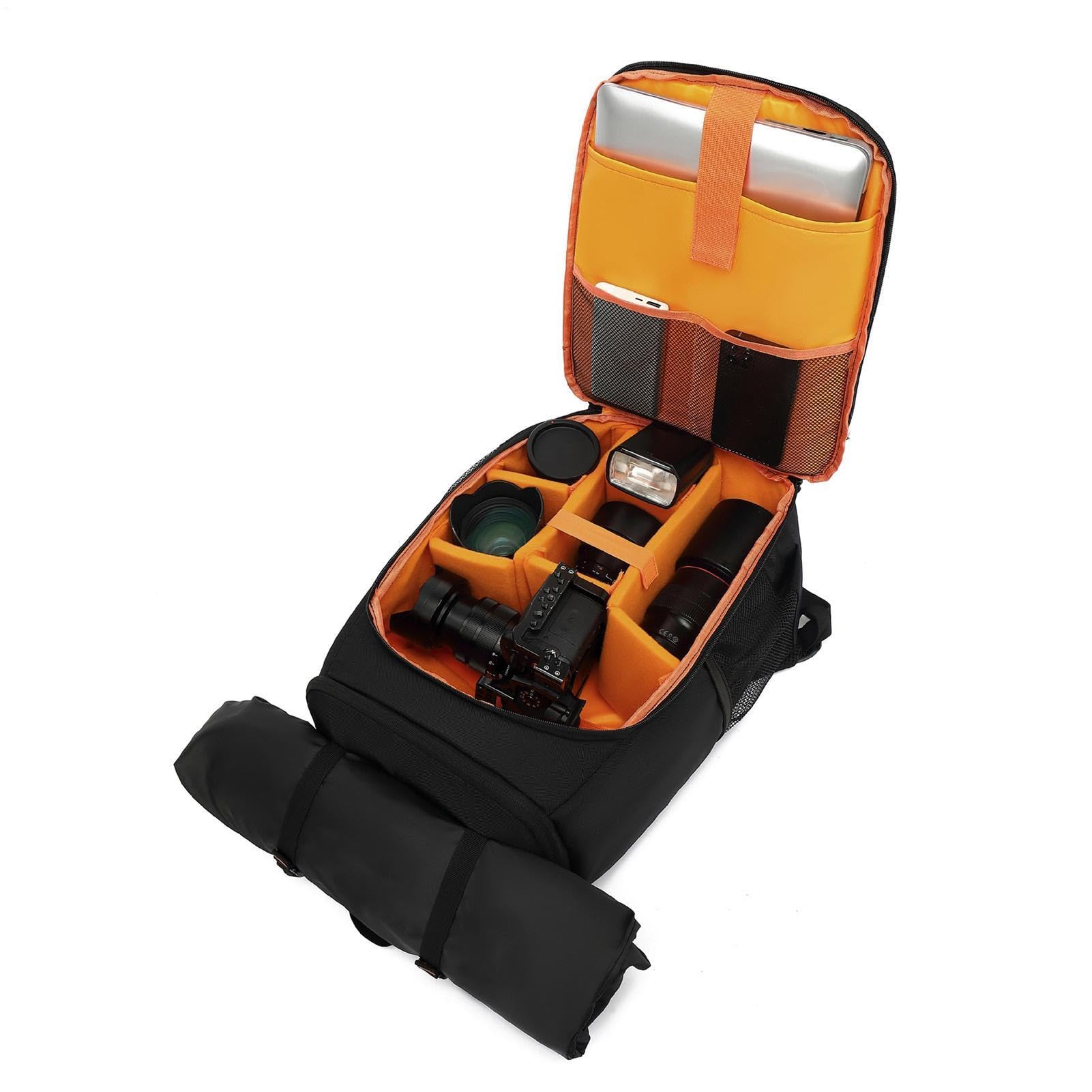 Mochilas para Fotógrafos con Compartimento para Portátil Impermeable Gran | Bolsa De Viaje Para Portátil Para Hombre Mujer Viajes Senderismo Dro