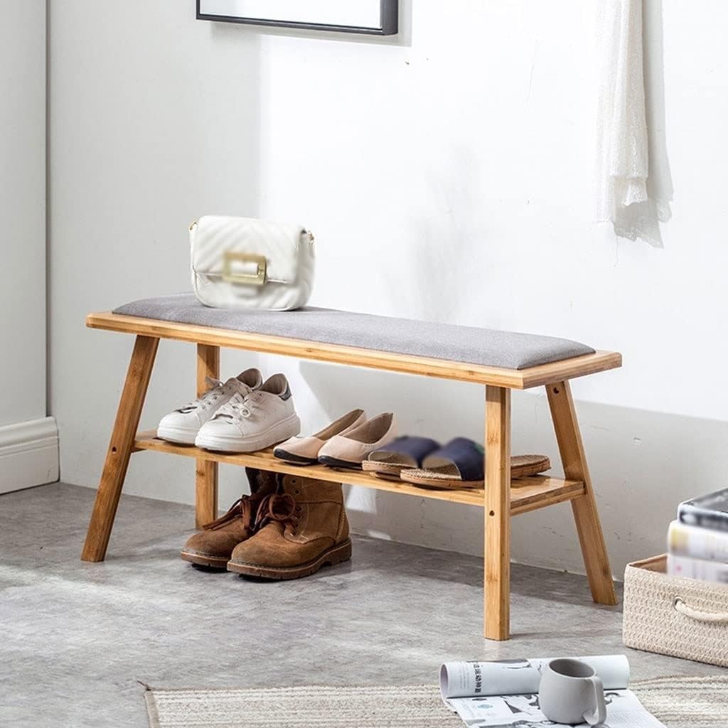 Shoe Rack Organizer Shoe Entryway Bench, Shoe Bench Rack, Shoe Rack Bench, Organizer with 2 Tier Storage Organizer, for Entry Hallway Living Room Shoe Shelf(A) (B One Size)