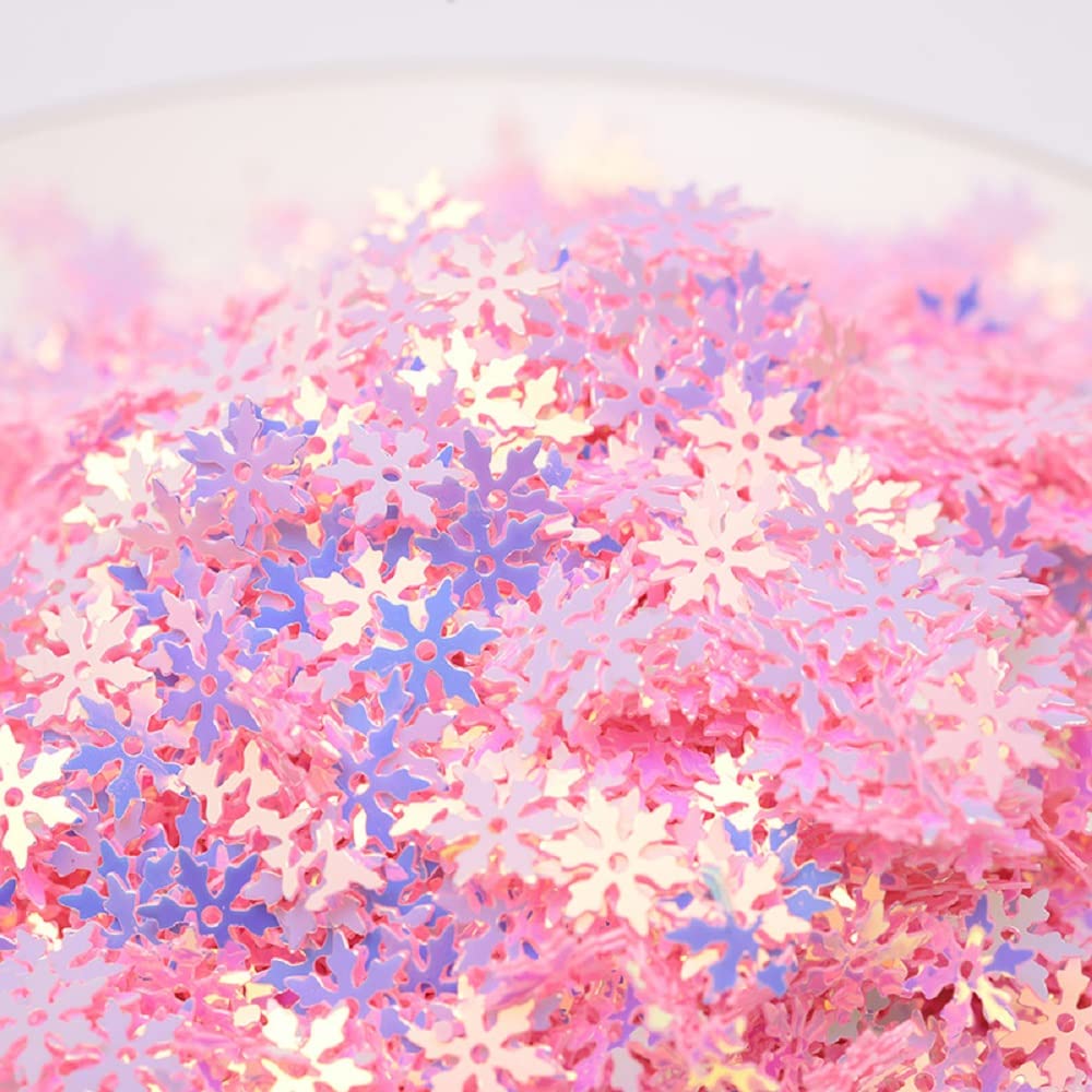 2000 Pieces/50g Snowflakes Party Glitter PVC Confetti for Christmas Table Confetti Glitter for Winter Snowfield Wonderland Xmas Party Supplies DIY Craft Projects Party Decorations