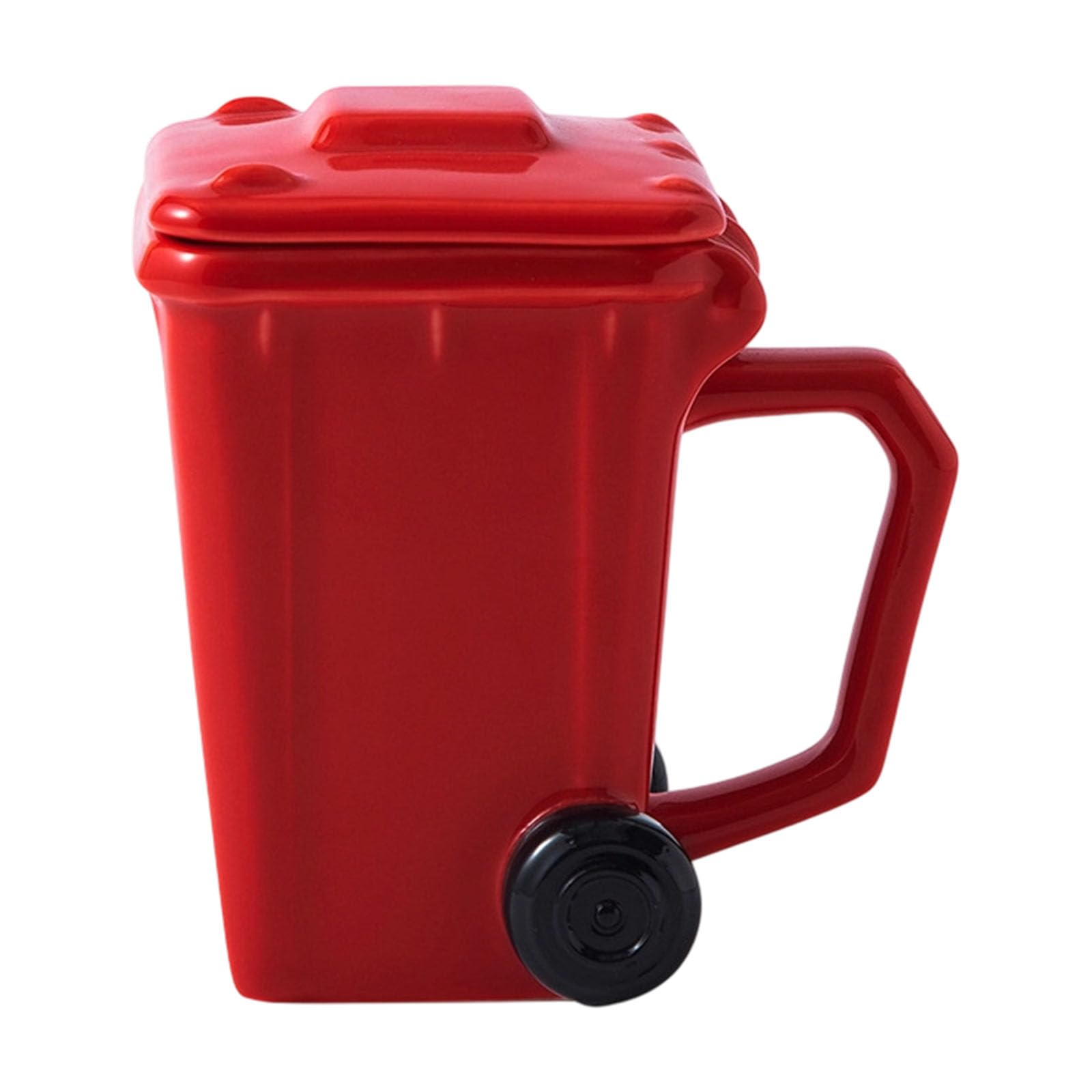 Qusinfc Capricious Wastebasket Shape Ceramic Mugs 400ml Multipurpose Drinkware Garbage Can Shape Mugs for Coffee Teas Juices Creative Garbage Bin Coffee Cup