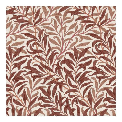 Image of William Morris at Home Willow Bough Terracotta Wallpaper | Red Leaves Design | Paste the Wall | Eco-Friendly