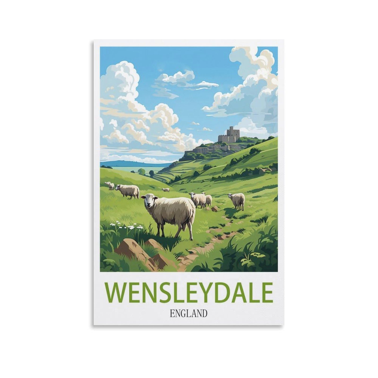 Ezmlfa S134 5D Diamond Art Kits For Beginner,Wensleydale England,Diamond Art House Diy Diamond Art Kits For Home Wall Decor 40X50cm