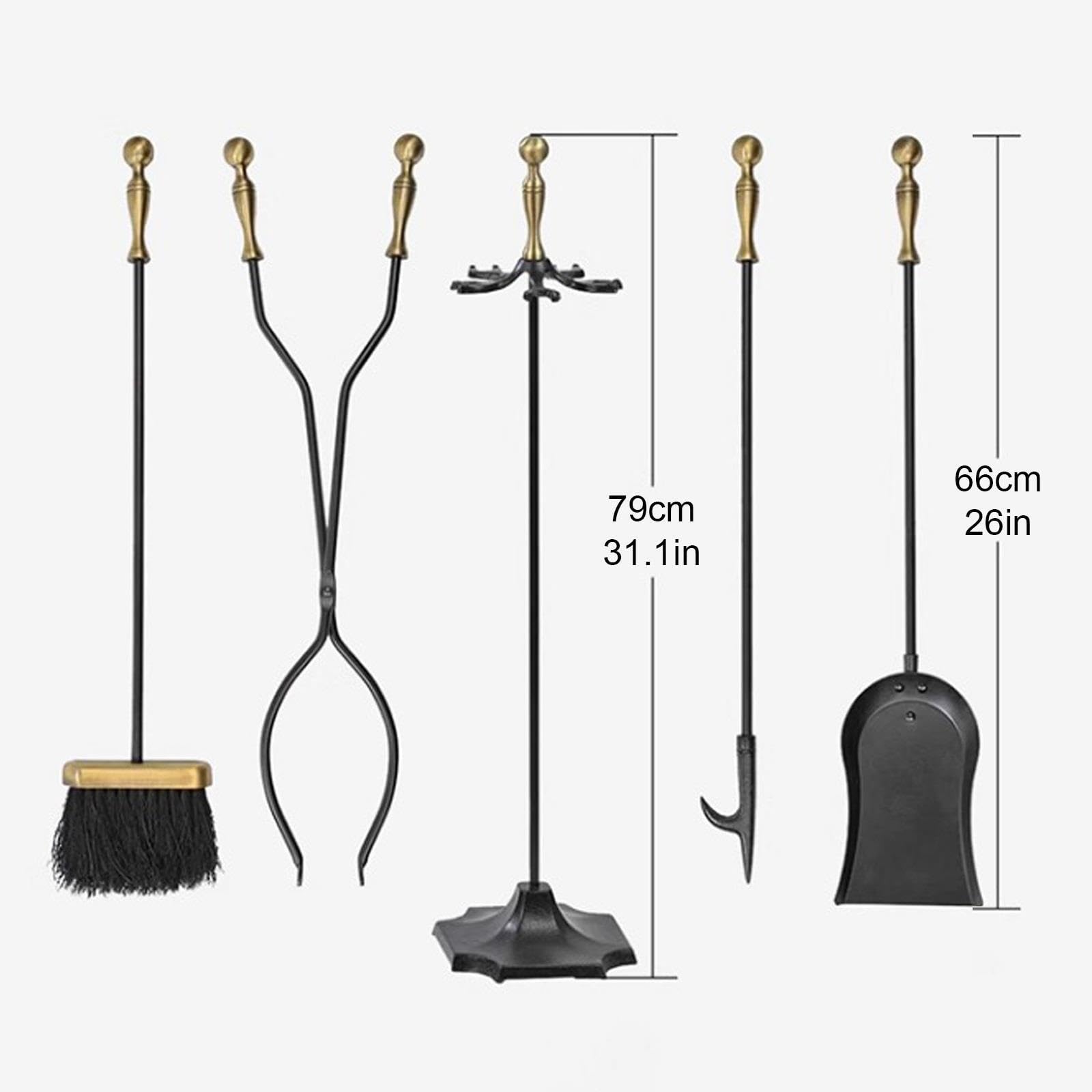 5-teiliges Set Mit Kaminzubehör For Den Innenbereich,Kaminschürhaken-Set