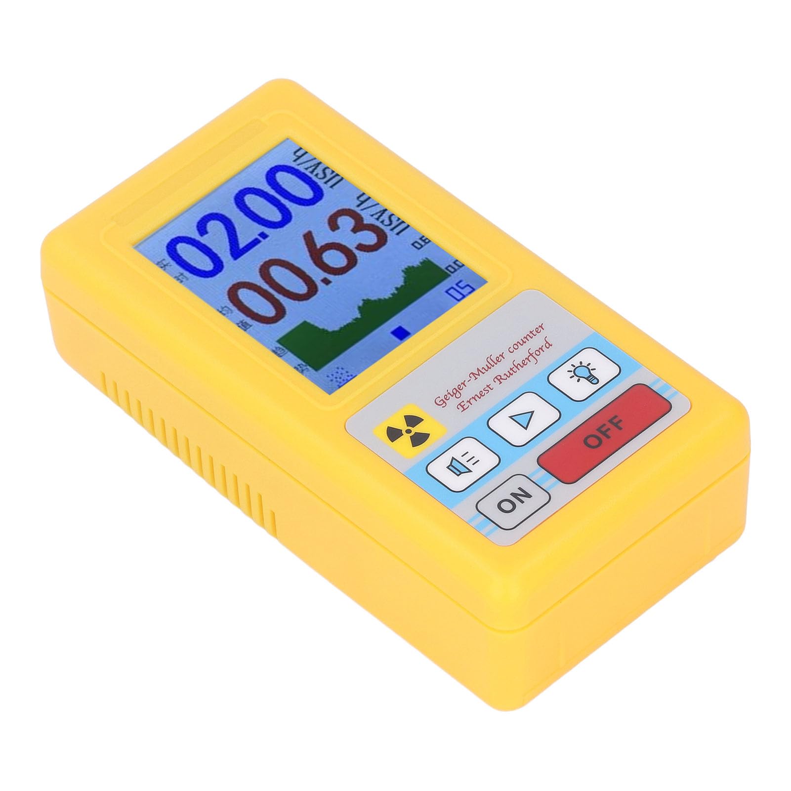 BR 6 Contatore Geiger Rilevatore di radiazioni nucleari Monitor di alta precisione per la casa all'aperto, materiale ABS (YELLOW)