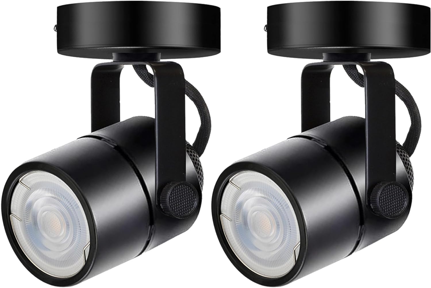 GU10 4000K LED Ceiling Spotlight, 2 Packs Anti-Glare Black Ceiling Spotlight Fixtures, Accent Lights for Shops, Supermarkets, Kitchens (Black)