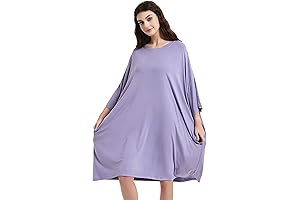 Oversized Sleepshirts for Women, Sleep Tee Dress with Pockets Loose Nightgown for Spring Summer