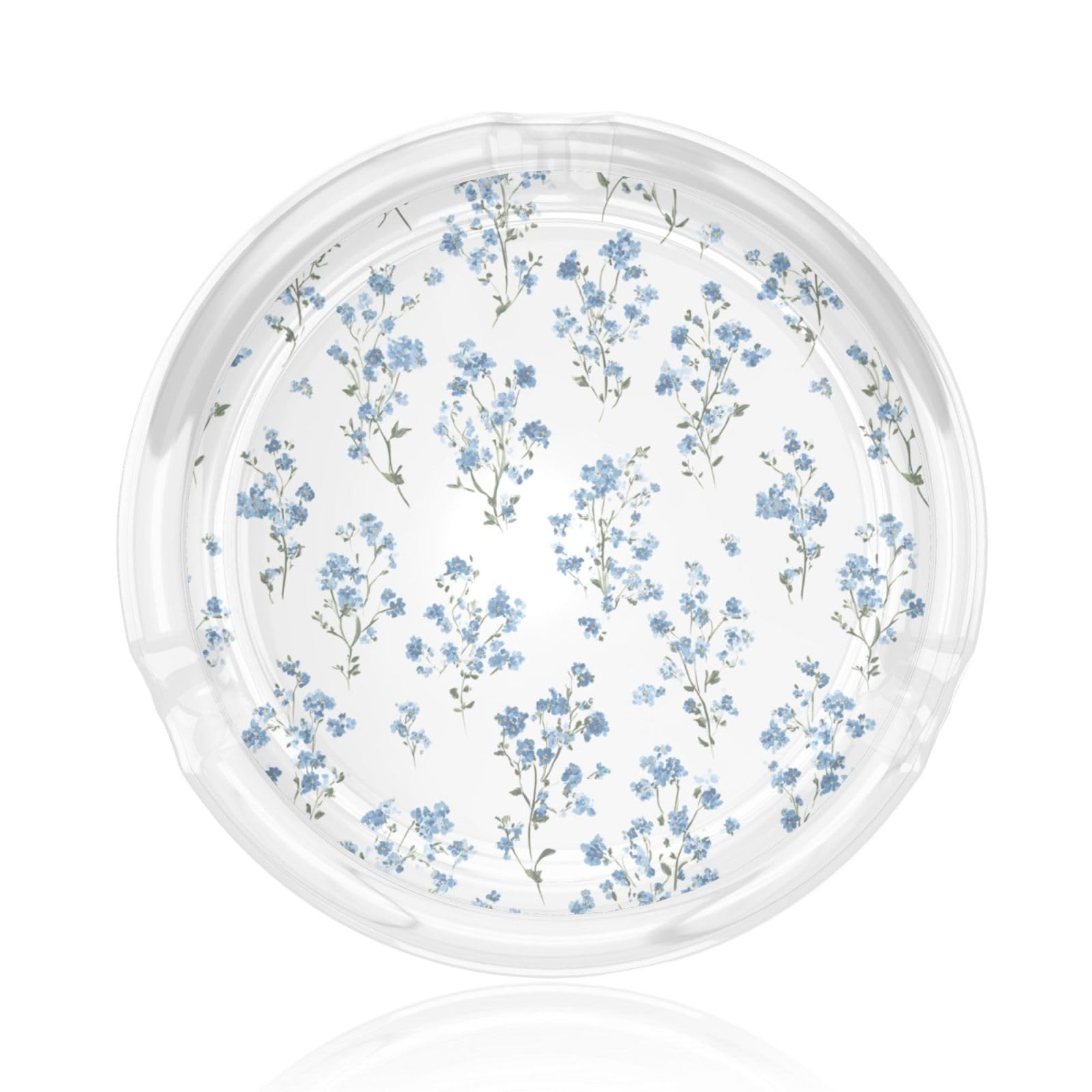 Small Blue Wildflower Pattern Glass Ashtray For Cigarettes Ash Trays Case For Home Office Decor