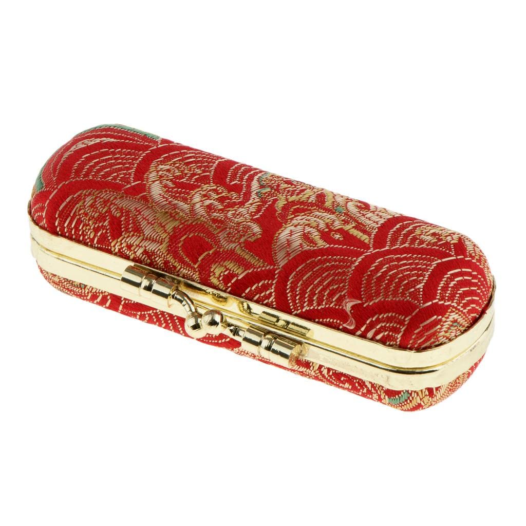 CALANDIS™ Embroidered Brocade Lipstick Case Holder - Organizer Bag for Purse- Lipstick Holder- Durable Soft Cover -Cosmetic Storage Kit with Mirror Best Gift | Makeup Bags & Cases | Makeup-image-47