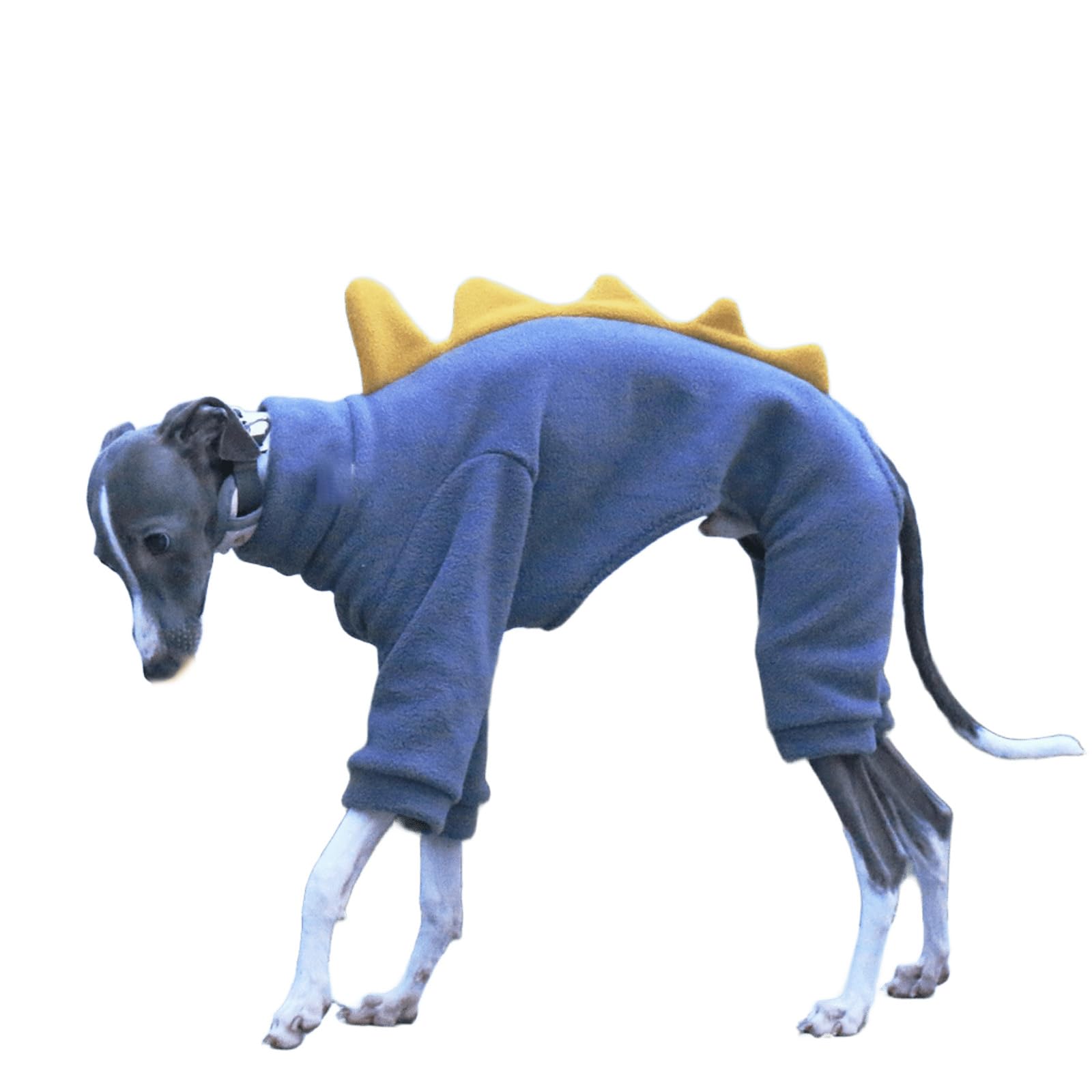 UOSIA Whippet Dog Fleece Dinosaur Onesie Turtleneck Cozy Dog Pyjamas For Italian Greyhound Full Body Warm Pet Winter Coat Jumpsuit For Medium Large Dogs