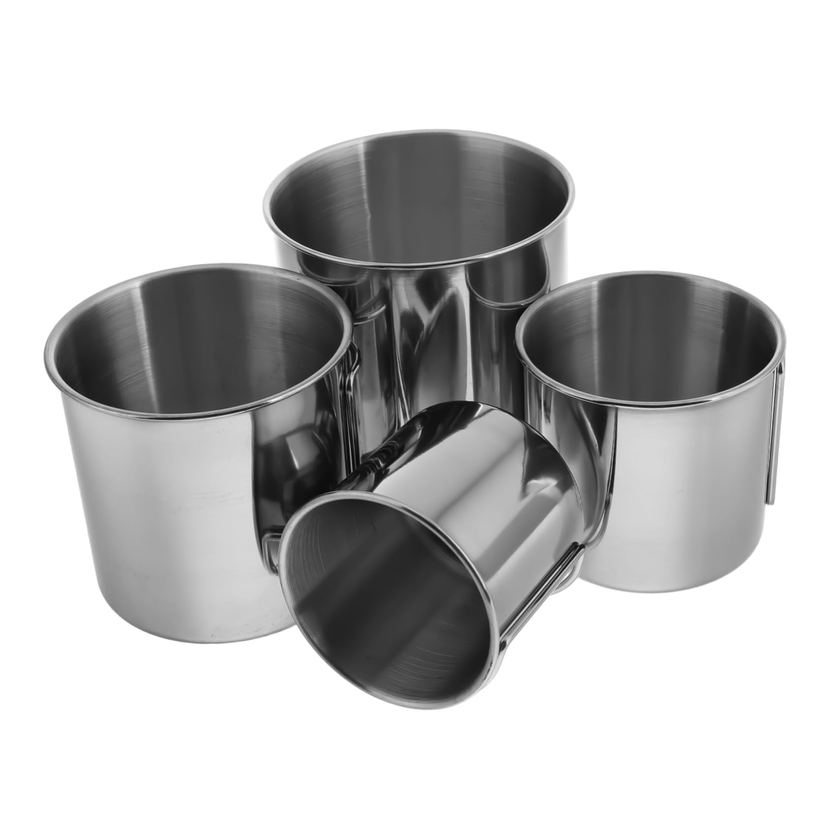 Milisten 4 Stück Edelstahl Becher Outdoor Faltbar Leicht und Tragbar für Camping Reisen und Grillen Kompakt und Robust für Unterwegs