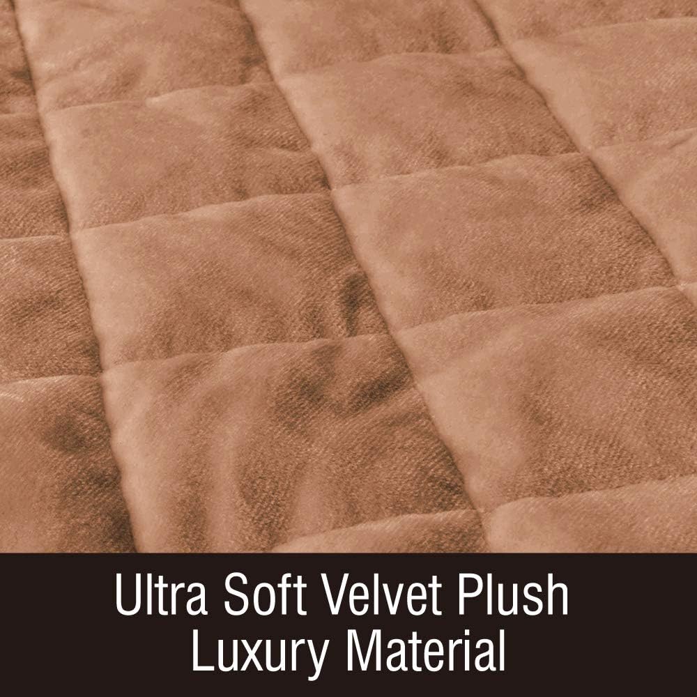 MARKSIGN Super Soft Velvet Sofa Cover, 100% Waterproof Fabrics with TPU Membrane, Stay Put Design with Non-Slip Backing, Seat Anchors and Removable Ties, Machine Washable