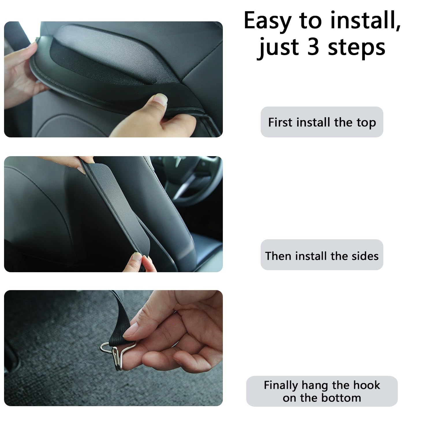 Gelivable Tesla Stoelbeschermer Kinderzitje Rugleuning Seat Kick Protector Waterdicht En Onderhoudsvriendelijk Zwart 2 Stuks Voor Model 3 Y S X 625219674