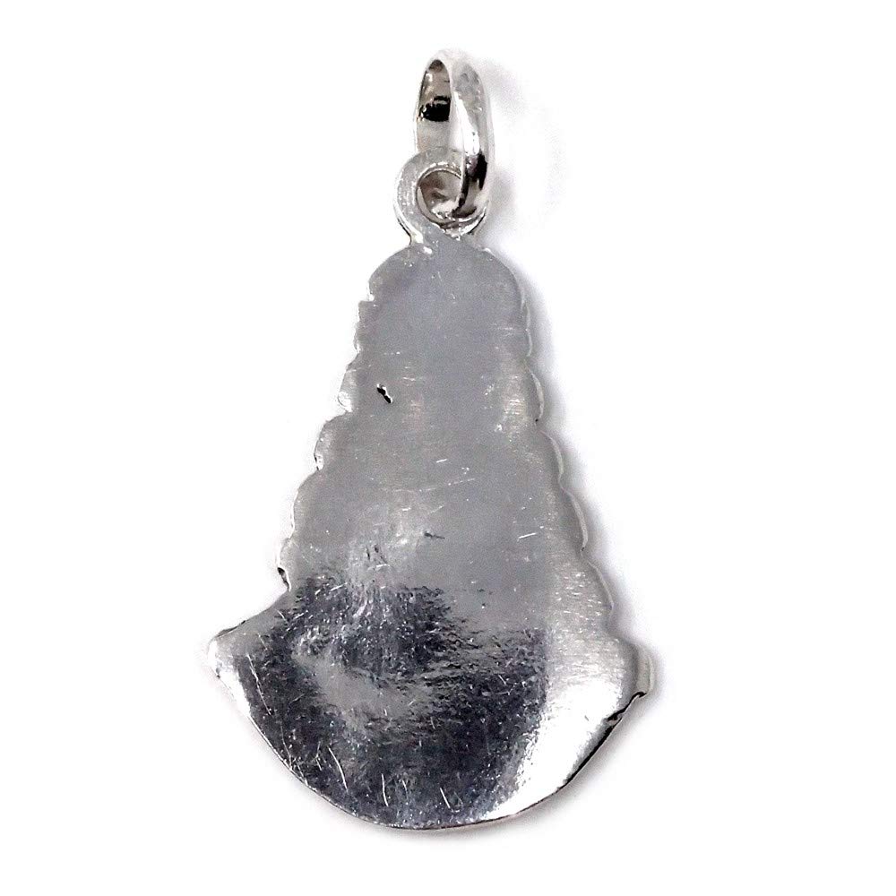 Colgante plata Ley 925m Virgen del Rocío macizo mate detalles tallados brillo