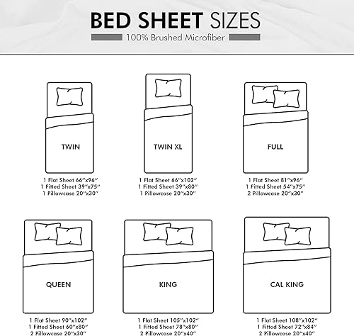 Miniatura 4 de Juego de sábanas Murphy de tamaño matrimonial de 4 piezas para cama Murphy cama de pared, color marfil, 100% algodón, 400 hilos con bolsillo de 6