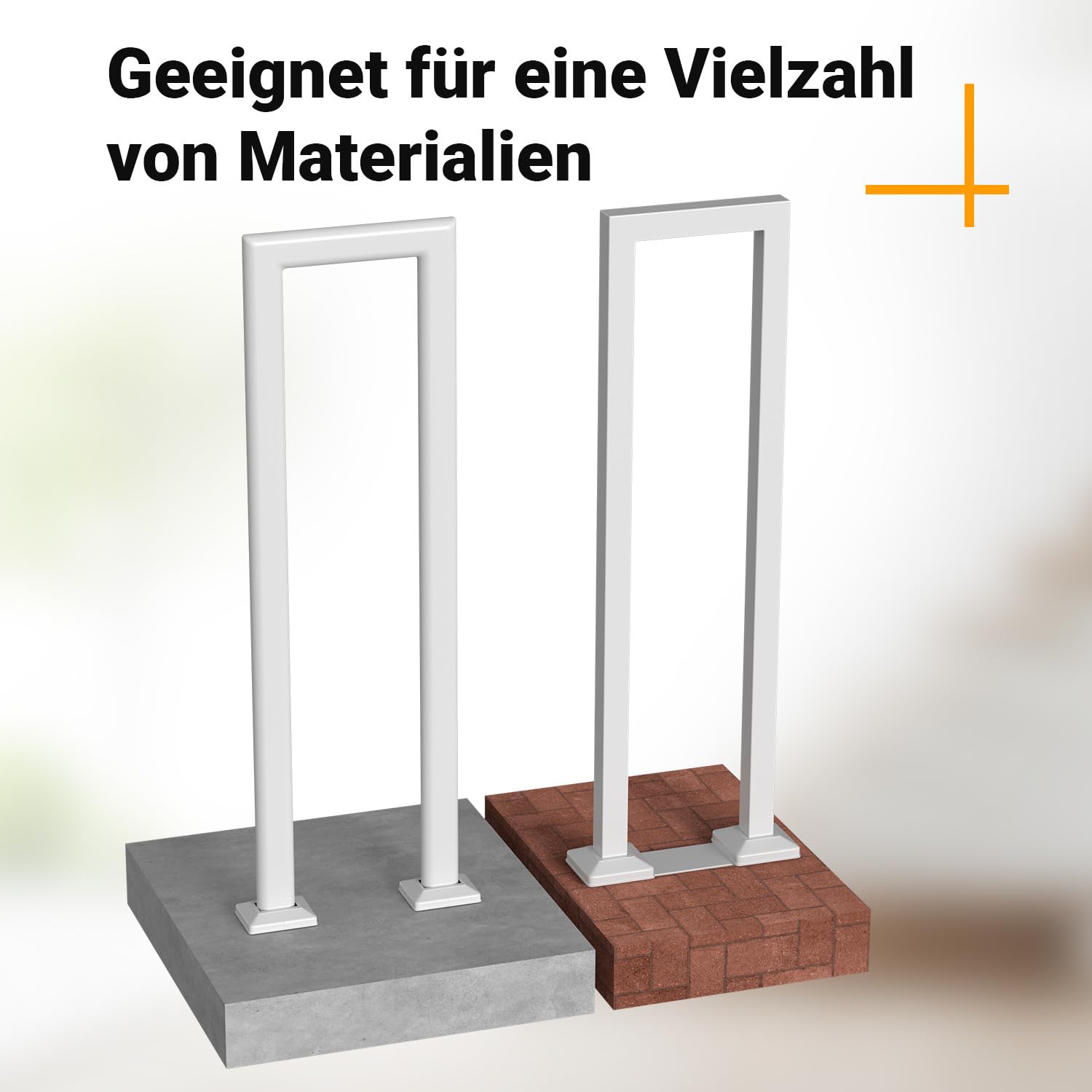 Rampe d'escalier en métal inoxydable carré, garde-corps de balustrade, forme U pour intérieur et extérieur pour escaliers, garde-corps antidérapant décoratif pour entrée, couloir (65 cm