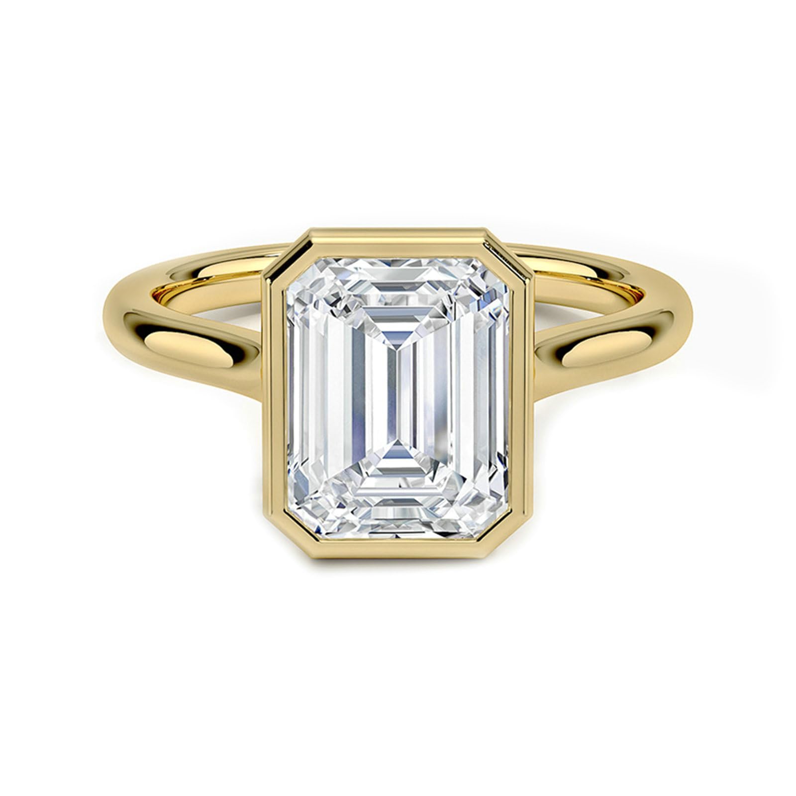 Anillo de moissanita de oro amarillo de 9 quilates, 14 quilates, 18