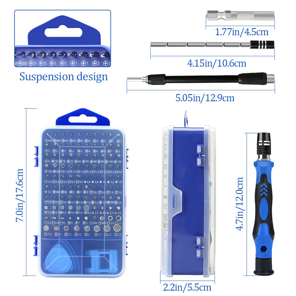 Zestaw precyzyjnych śrubokrętów magnetycznych - Mini 117 w 1 Zestaw magnetycznych śrubokrętów Profesjonalny zestaw narzędzi do naprawy elektroniki do telefonów, tabletów, komputerów, urządzeń elektr